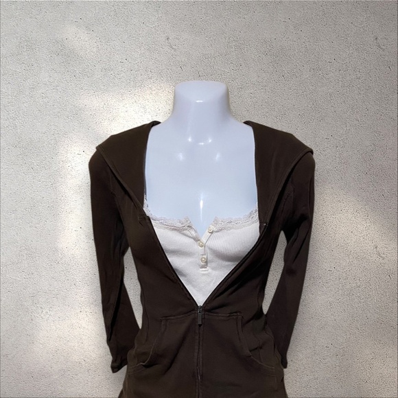 !! SOLD DO NOT BUY !! Y2K Brown Zip Up Hoodie - Picture 2 of 4